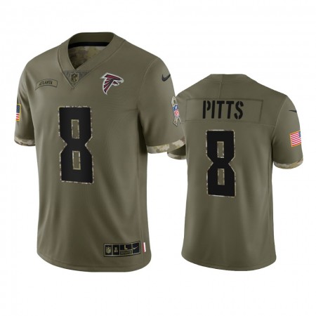 Tröjor Atlanta Falcons Kyle Pitts 8 Olive 2022 Salute To Service Limited - Män Tröjor Atlanta Falcons Kyle Pitts 8 Olive 2022 Salute To Service Limited - Män